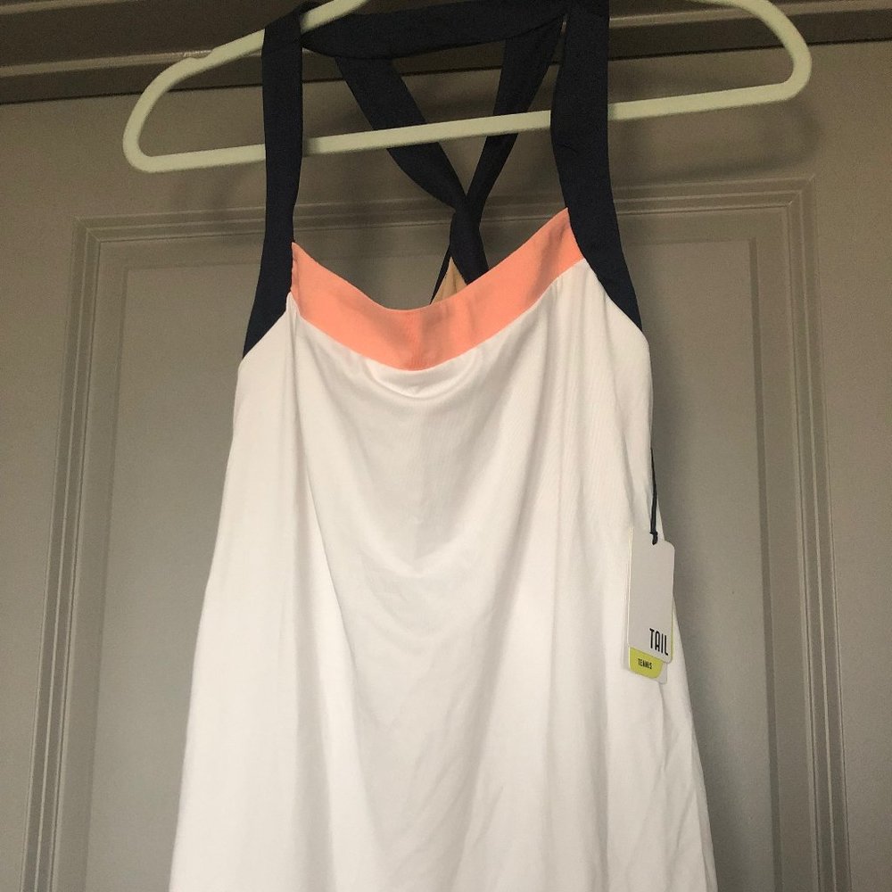 NWT Tail White/Coral/Navy Tennis Top